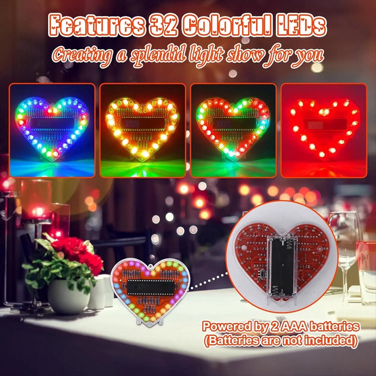 Diy Electronics Projects For Students - REST Heart Shaped RGB LED Flashing