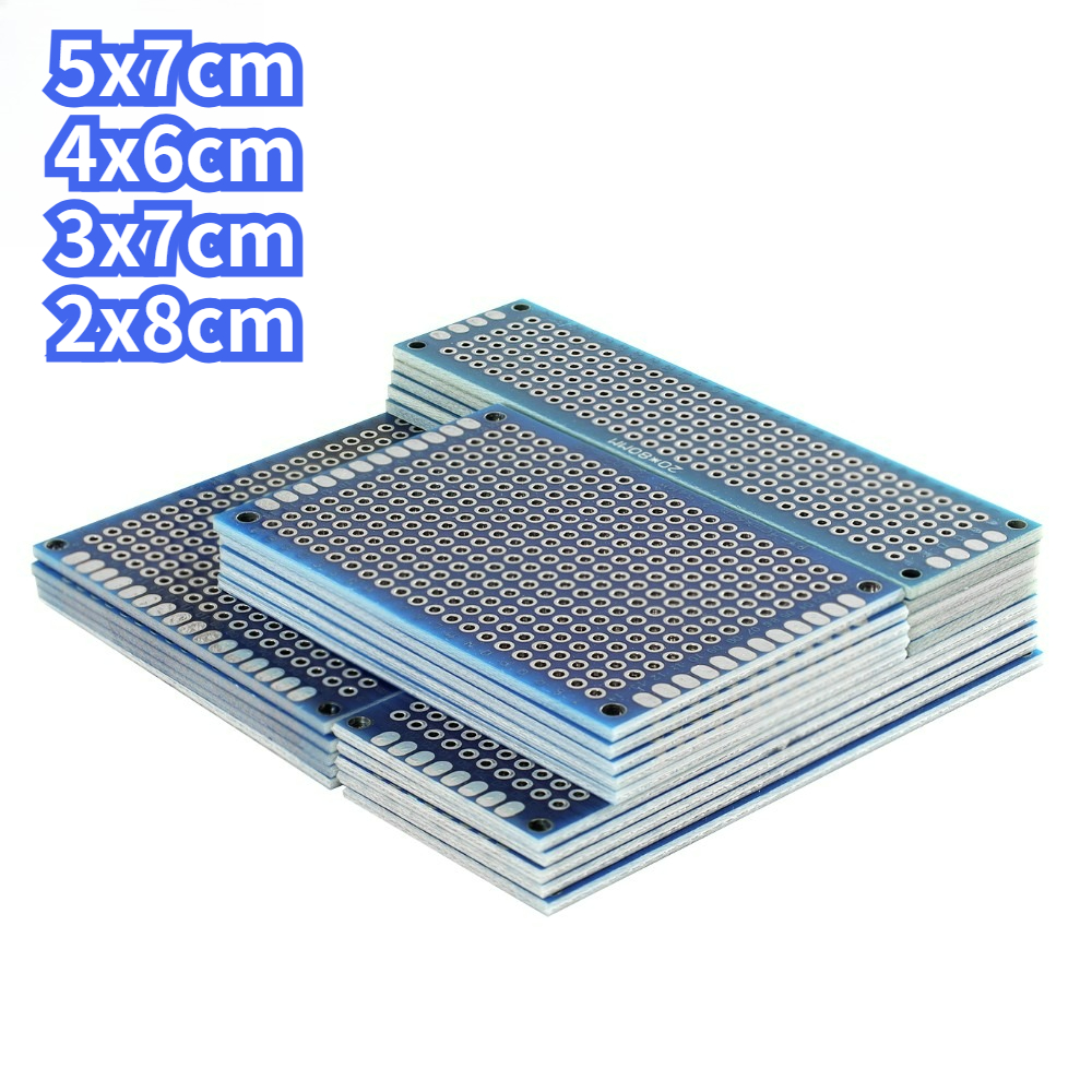 Diy Electronics Breadboard - 20PCS Blue Double-Sided PCB Prototype Boards