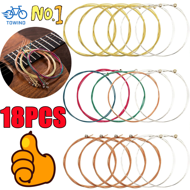 Diy Guitar Electronics - 18/6PCS Colorful Copper Guitar Strings Kit