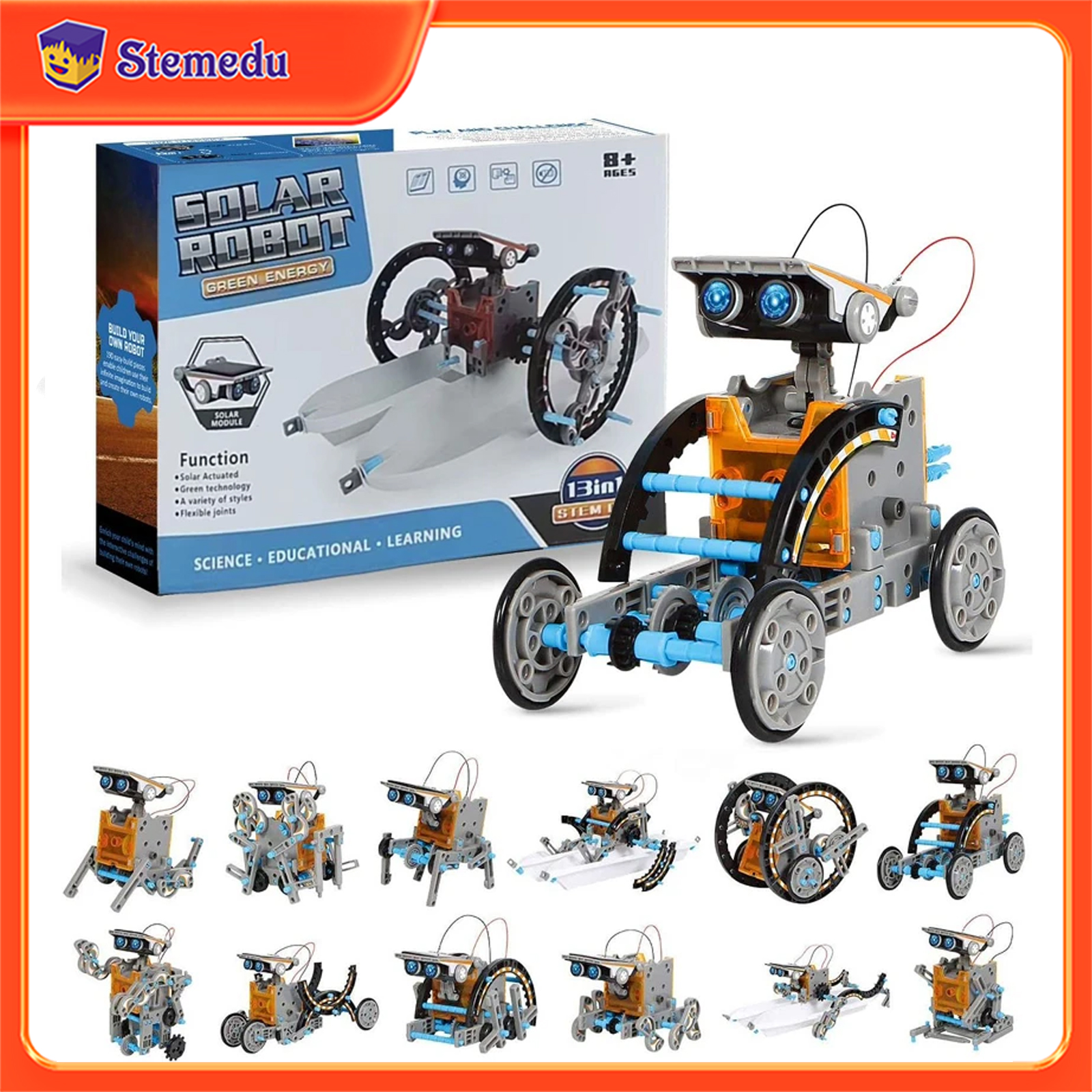 Diy Electronics Set - 13 in 1 Solar Powered Robot