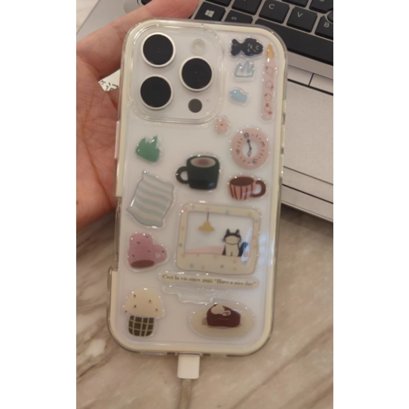 Cute Black Cat Clock Sticker S - Diy For Electronics ulasan dan harga