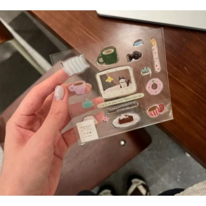 Cute Black Cat Clock Sticker S - Diy For Electronics ulasan dan harga
