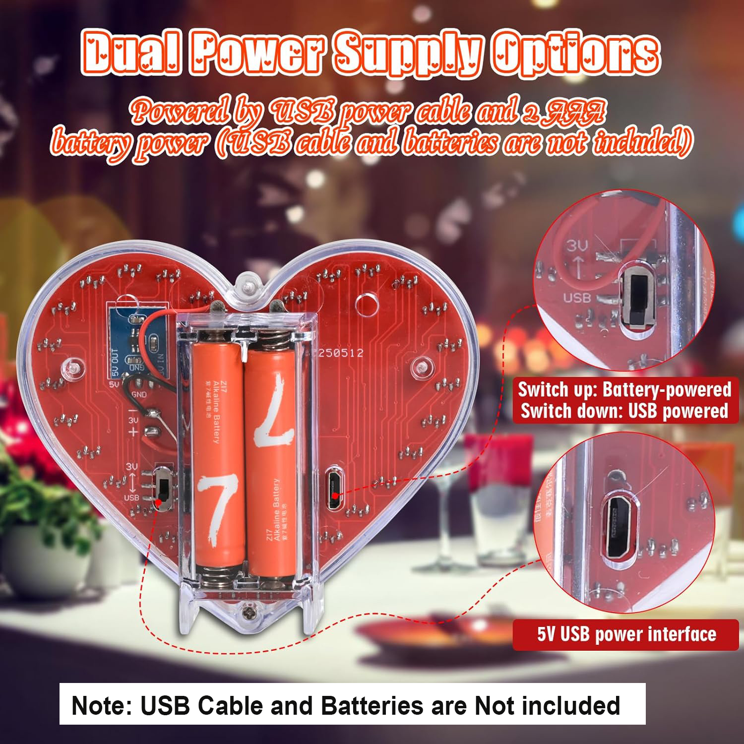 Heart Shaped LED Soldering Kit - Diy Electronics Filament ulasan dan harga