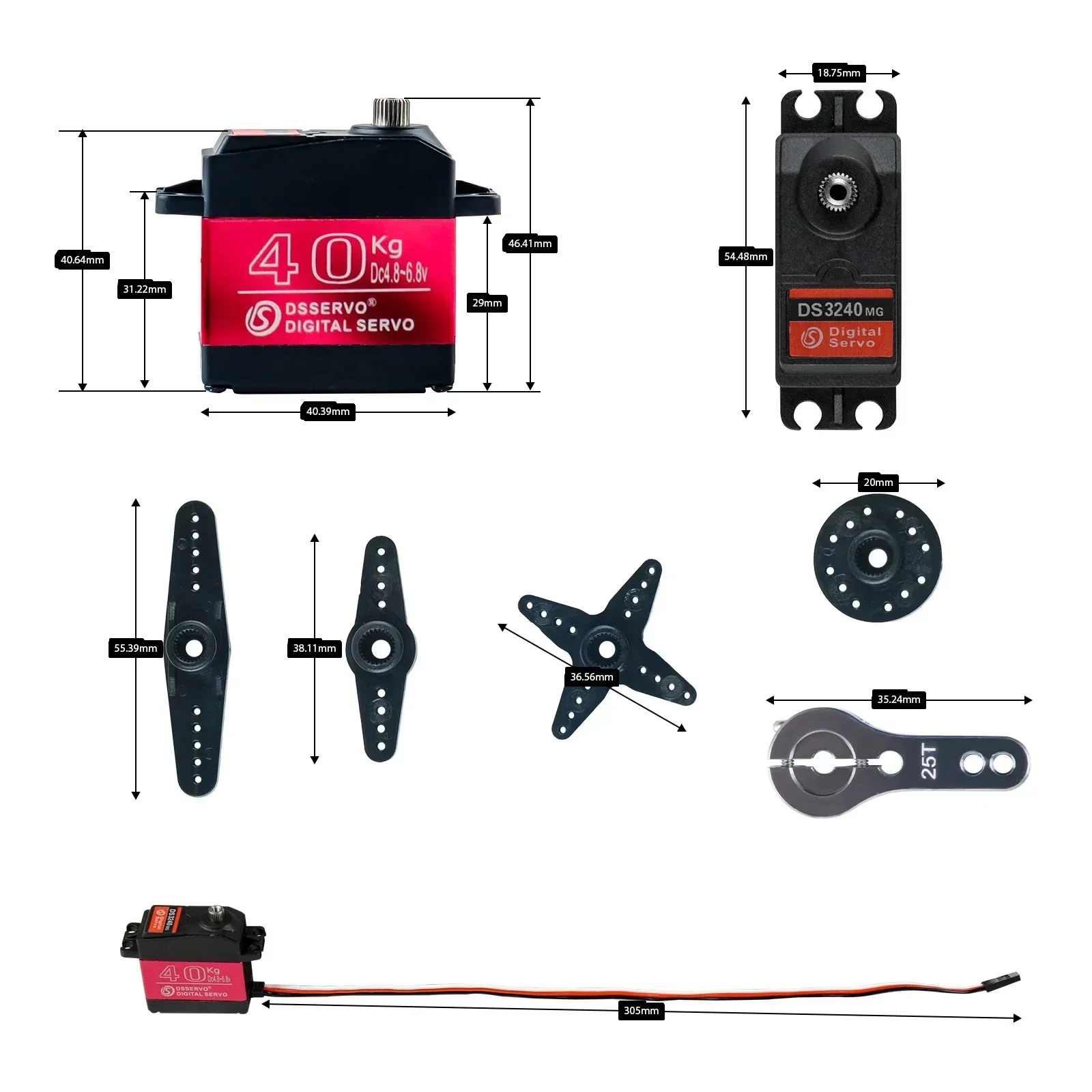 Digital Servo 40KG 180/270 Deg - Diy Electric Car ulasan dan harga
