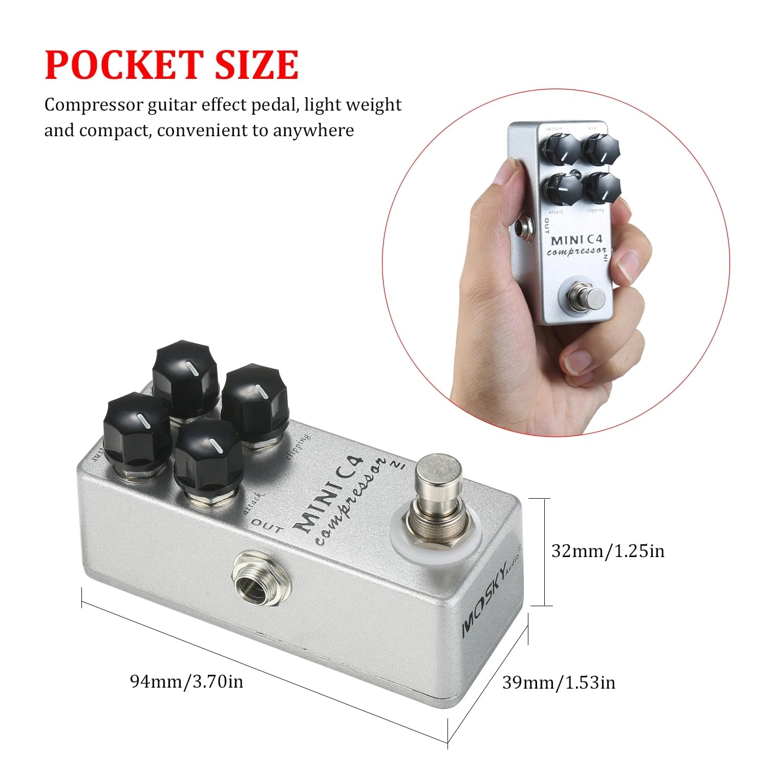 Mosky MINI C4 Dynamic Compress - Diy Guitar Electronics ulasan dan harga