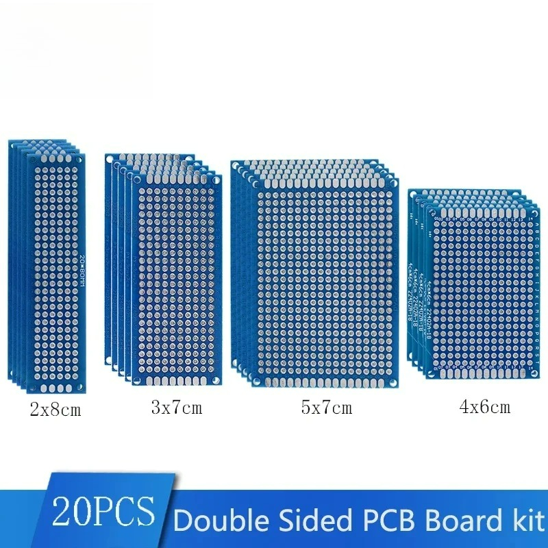 20PCS Blue Double-Sided PCB Pr - Diy Electronics Breadboard ulasan dan harga
