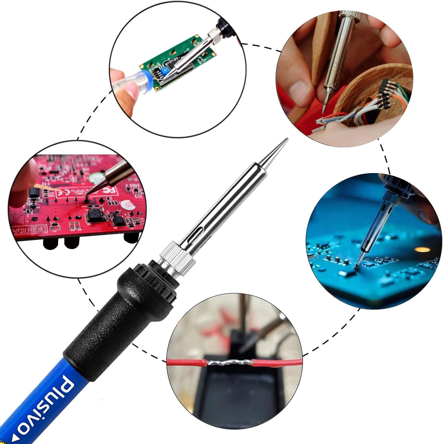 60W Soldering Iron Kit With Ad - Diy Electronics Flux ulasan dan harga