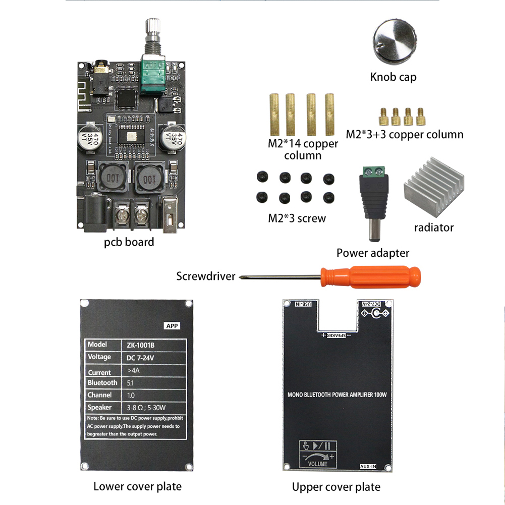 ZK-1001B Mono 100W BT Audio Po - Diy Electronics Store ulasan dan harga
