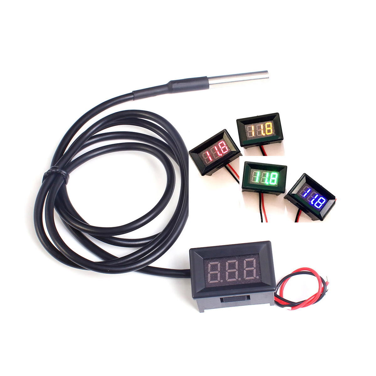 DC 12V 24V DS18b20 LED Digital - Ds18B20 Temperature Sensor ulasan dan harga