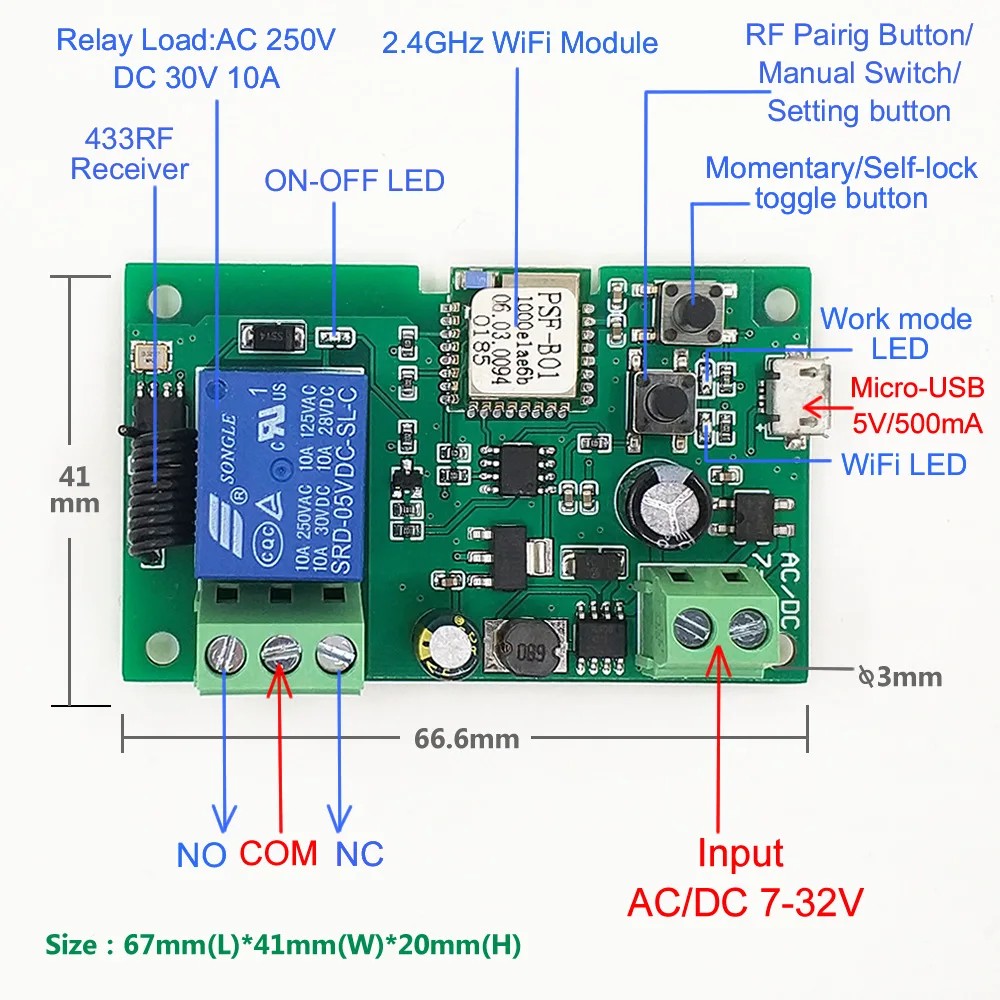USB 5v DC7-32V eWeLink Smart W - Relay Module 5V ulasan dan harga