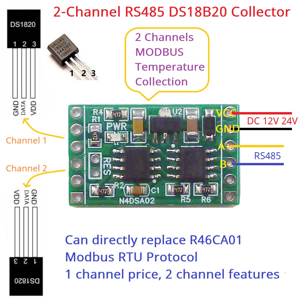 DS18B20 RS485 Adapter Board fo - Ds18B20 Temperature Sensor ulasan dan harga