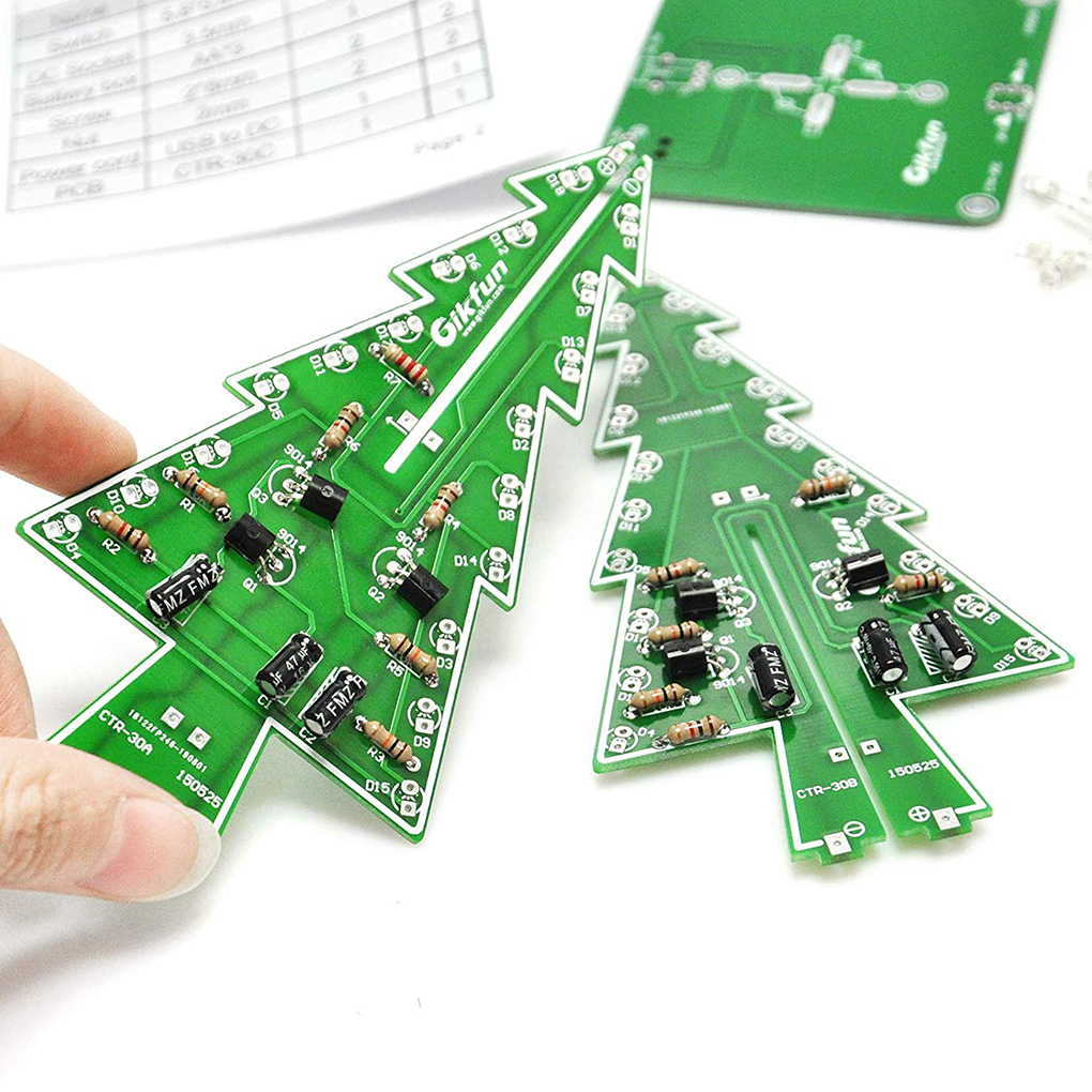 DIY Christmas Tree LED Flash K - Diy Electronics Set ulasan dan harga