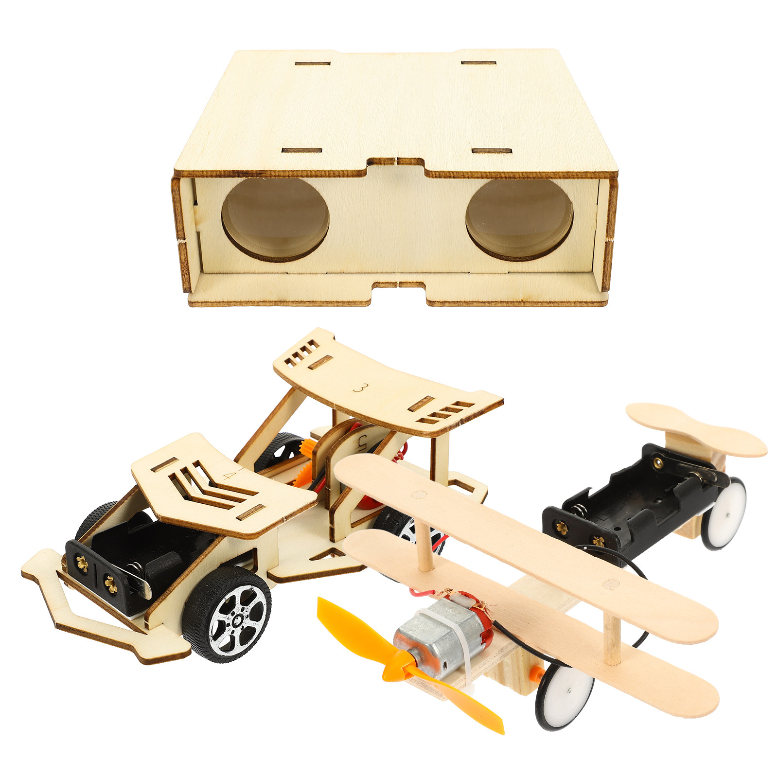 1Set DIY Wooden Science Experi - Diy Electric Car ulasan dan harga