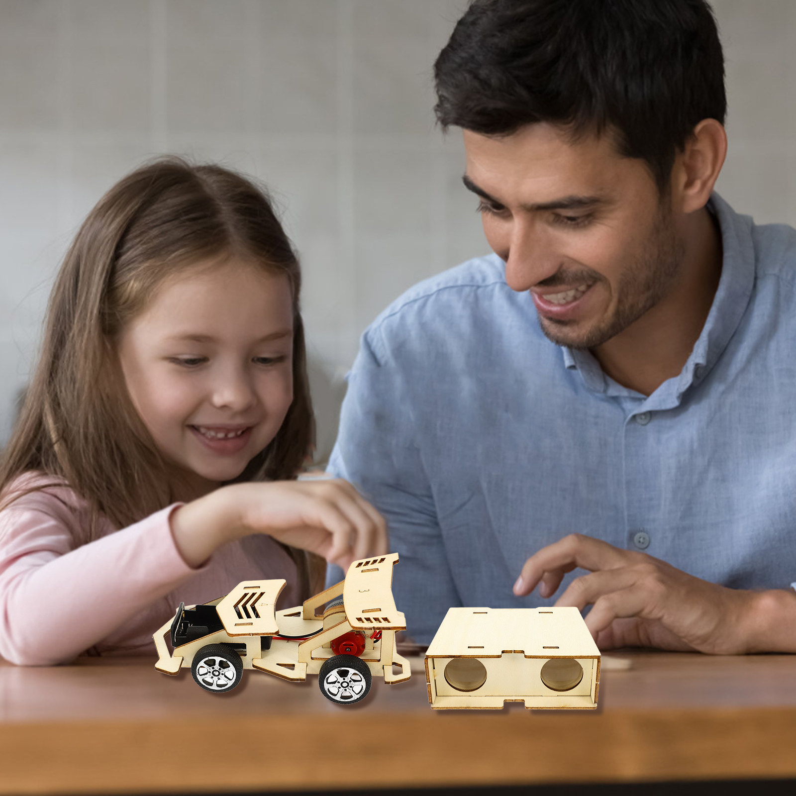 1Set DIY Wooden Science Experi - Diy Electric Car ulasan dan harga