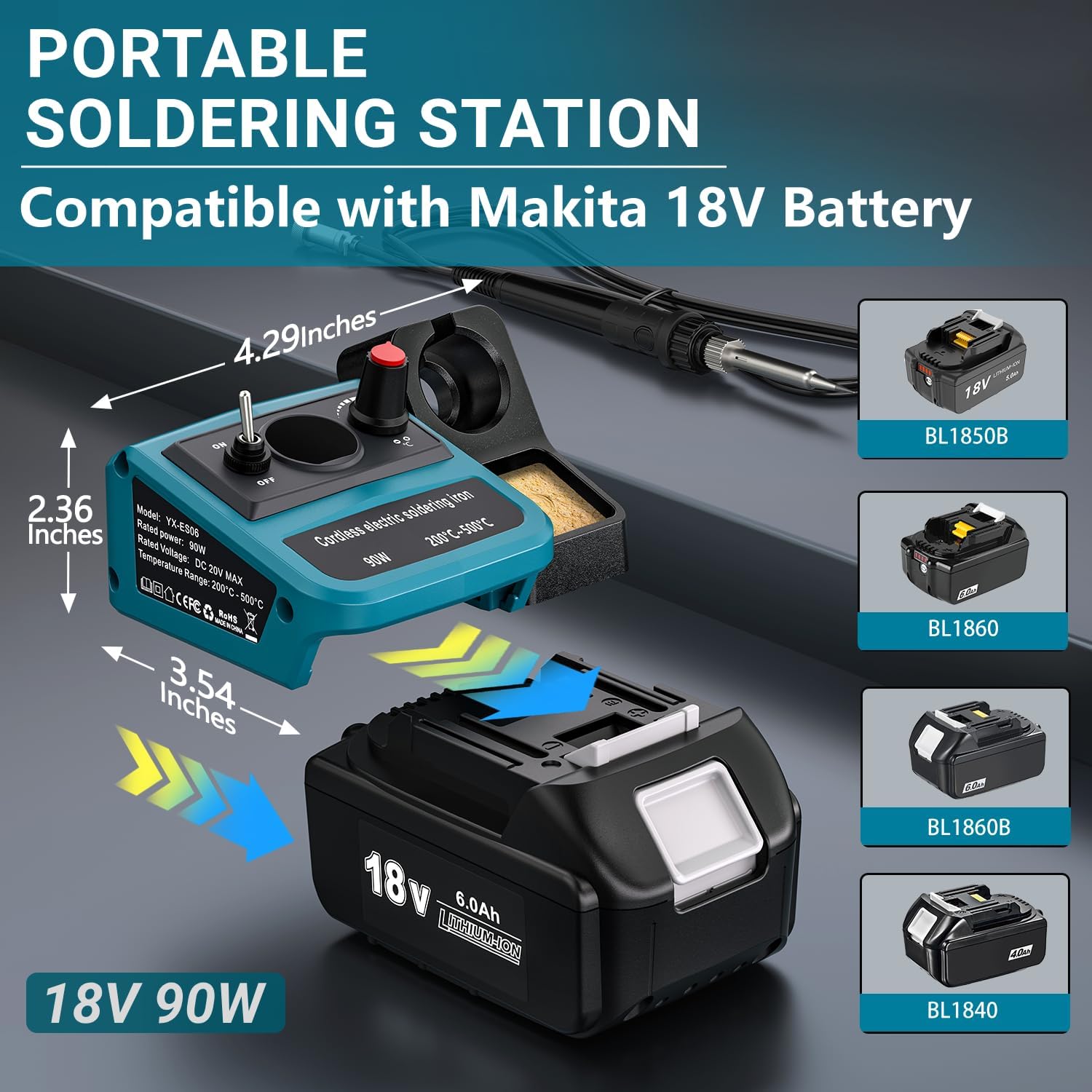 90W LED Digital Cordless Solde - Diy Electronics Set ulasan dan harga