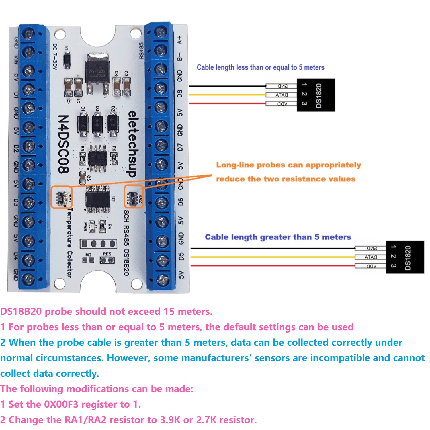 Modbus RS485 Analog IO Module  - Ds18B20 Temperature Sensor ulasan dan harga