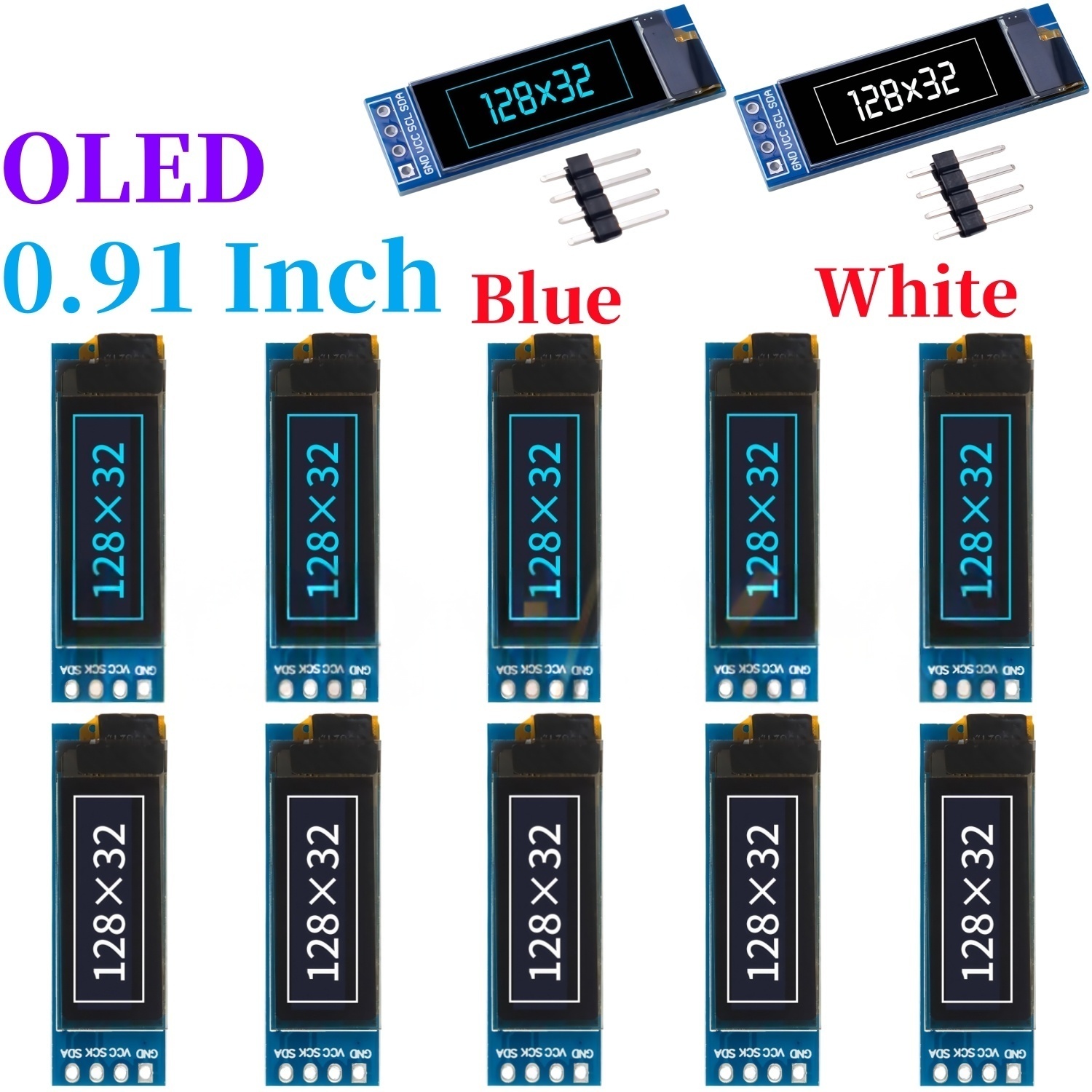 XZG 1-20PCS 0.91 Inch 128x32 I - I2C Lcd Display ulasan dan harga