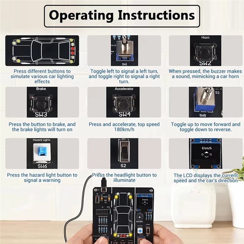 AT82-DIY Car Driving Simulatio - Diy Electronics Projects For Students ulasan dan harga